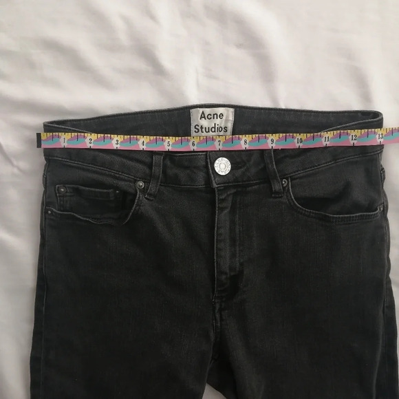 Acne Studios Skin 5 Skinny Jeans in "Used Black" Ankle Crop 26 (2) - Picture 13 of 16